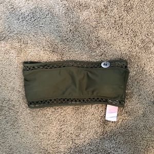 Olive bandeau bikini top
